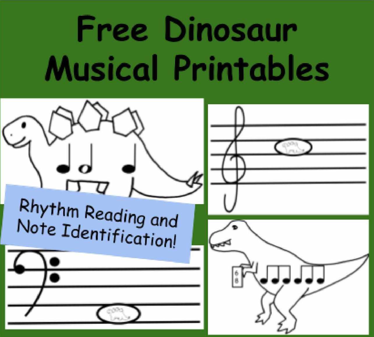 Picture of Dino Music Printables